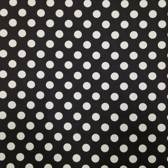 Dress Cotton 60" - Design 03, Big Polka Dots, Black White (Summer 2024)