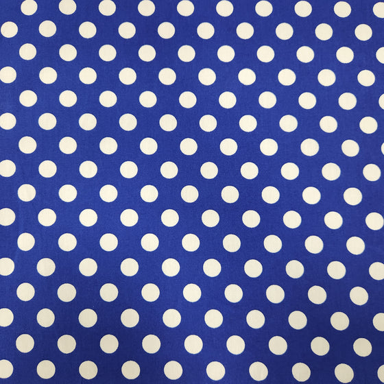 Dress Cotton 60" - Design 03, Big Polka Dots, Blue (Summer 2024)