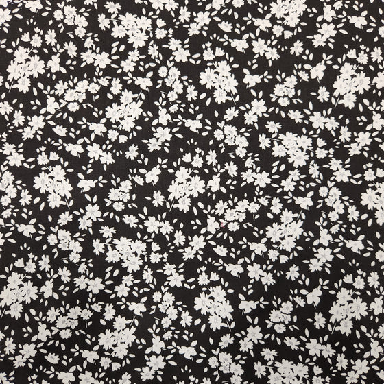 Dress Cotton 60" - Design 05, Floral Impressions, Black (Summer 2024)