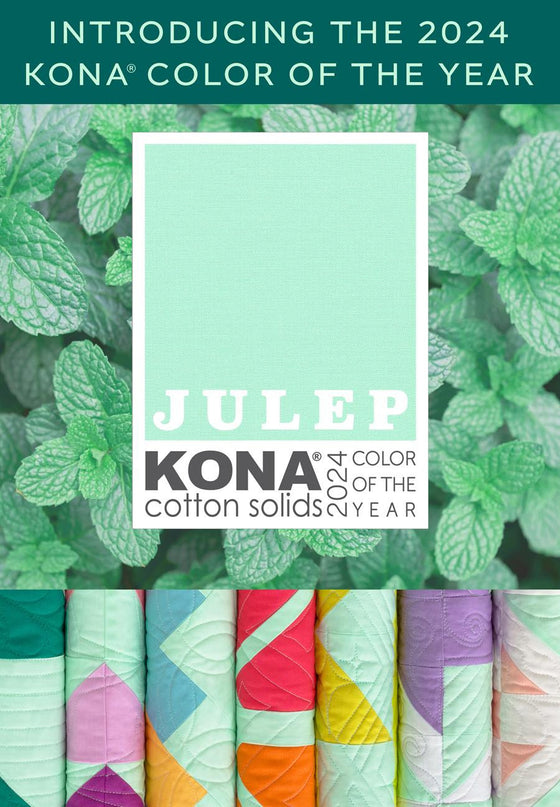 Kona Cotton Solids 45" - Julep, 2024 Colour of the Year