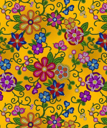 ITEX - Beaded Floral Cotton 45", Yellow