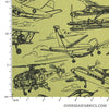 Quilt Backing Cotton 108" - Airplanes, Green