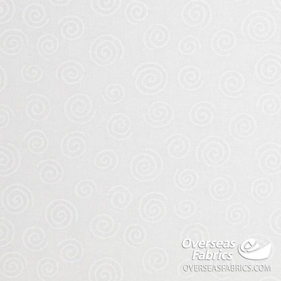 Quilt Backing Cotton 108" - Swirls, White Tone-on-Tone