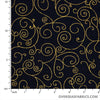 Quilt Backing Cotton 108" - Willow, Black with Gold Glitter