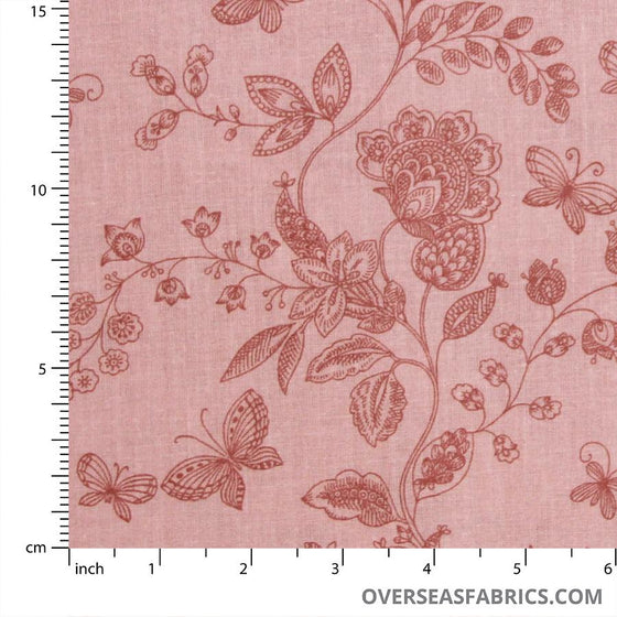 Quilt Backing Cotton 108" - Butterfly, Dusty Peach