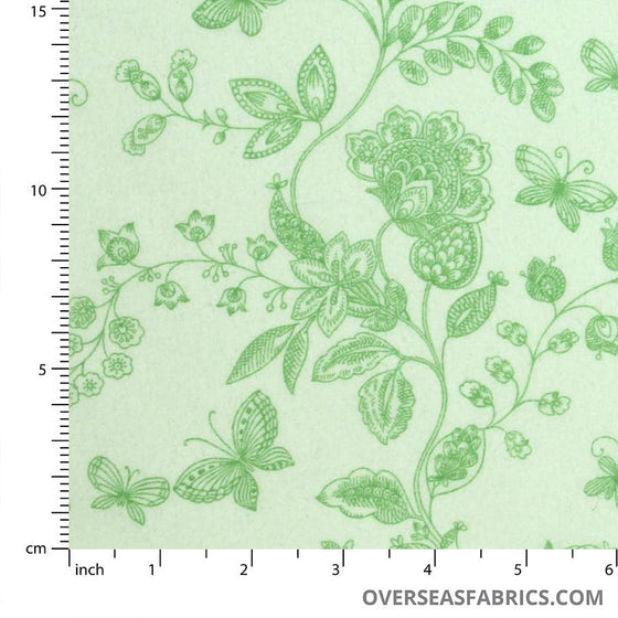Quilt Backing Cotton 108" - Butterfly, Lime