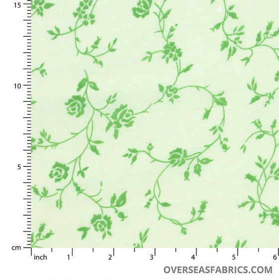Quilt Backing Cotton 108" - Long Vines, Lime