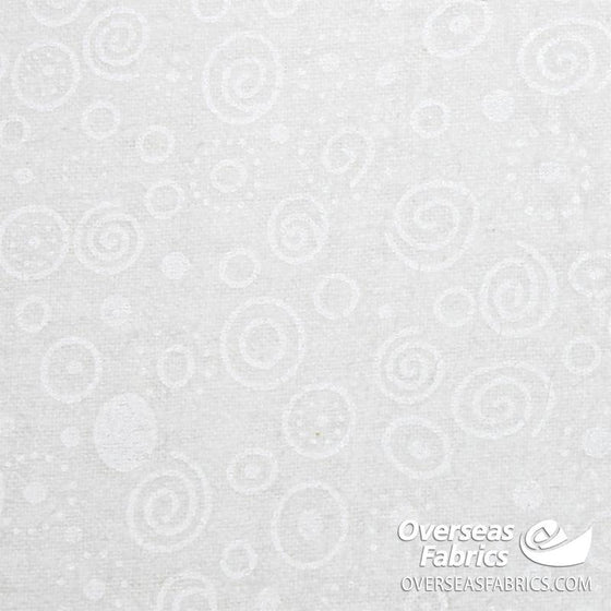 Quilt Backing Flannel 108" - Ditzy, White