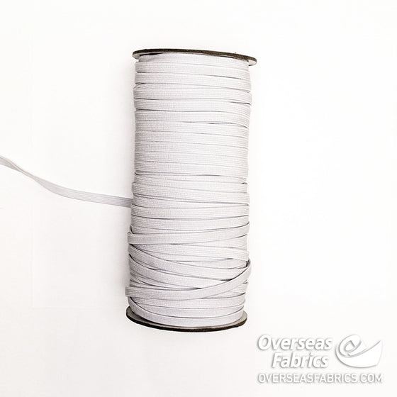 Woven Elastic - White, 6mm (1/4")