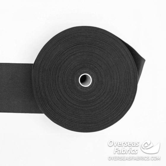 Woven Elastic - Black, 100mm (4")