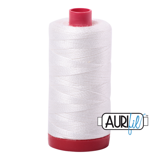 Aurifil Thread 12wt - 2021 Natural White, 325m Spool