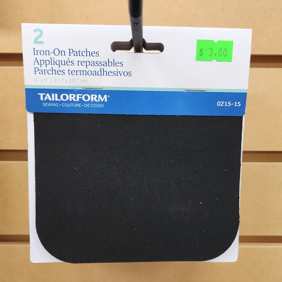 Tailorform - Iron-On Patches - Drill, Black