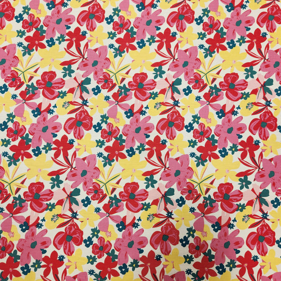 Dress Cotton 60" - Design 05, Painted Florals, Pink (Summer 2023)