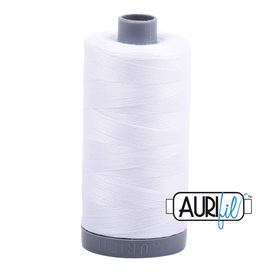 Aurifil Thread 28wt - 2024 White, 750m Spool