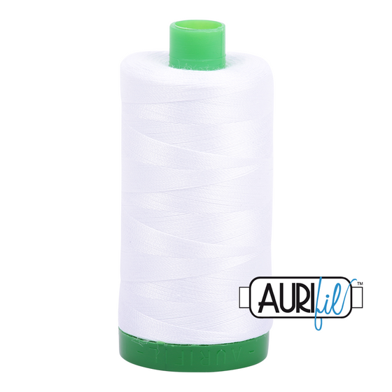 Aurifil Thread 40wt - 2024 White, 1000m Spool