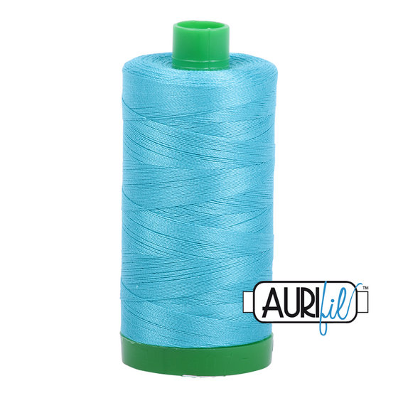 Aurifil Thread 40wt - 5005 Bright Turquoise, 1000m Spool