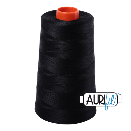 Aurifil Thread 50wt - 2692 Black, 5900m Cone