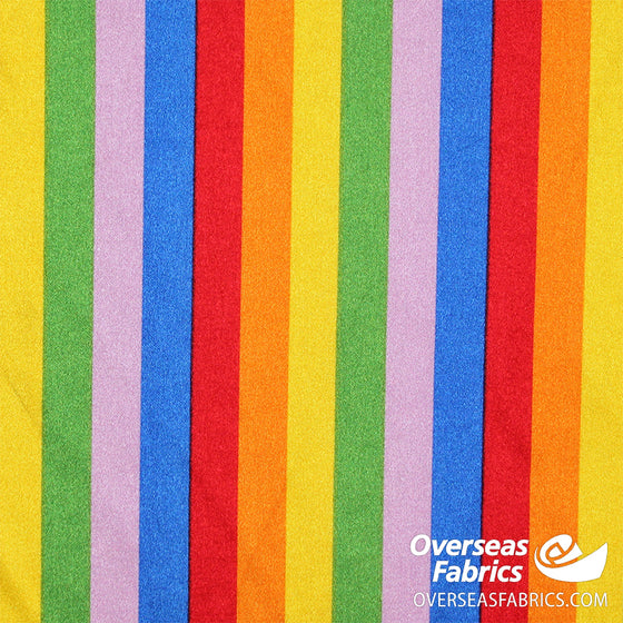 Printed Satin 60" - Rainbow Stripe