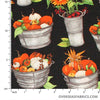 Blank Quilting - Fall Delight, Pumpkins and Sunflowers in Tubs, Black