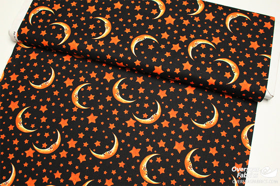 Blank Quilting - Witchful Thinking, Moons and Stars, Black