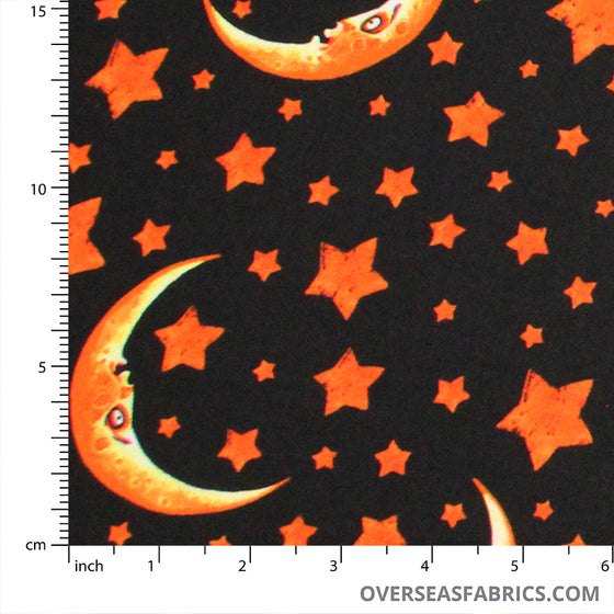 Blank Quilting - Witchful Thinking, Moons and Stars, Black