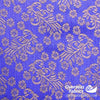 Brocade 45" (Apr 2021) - Design 01, Gold Floral, Royal Blue