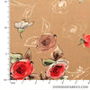 Dress Crepe 45" (Fall 2021) - Design 01, Rose Sketches, Brown
