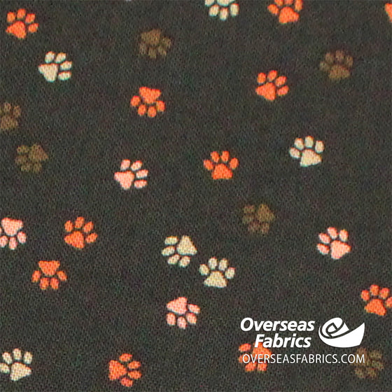 Windham Fabrics - Fat Cat, Cat Paws, Black