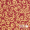 QT Fabrics - Holiday Metals, Scrolls, Wine Red