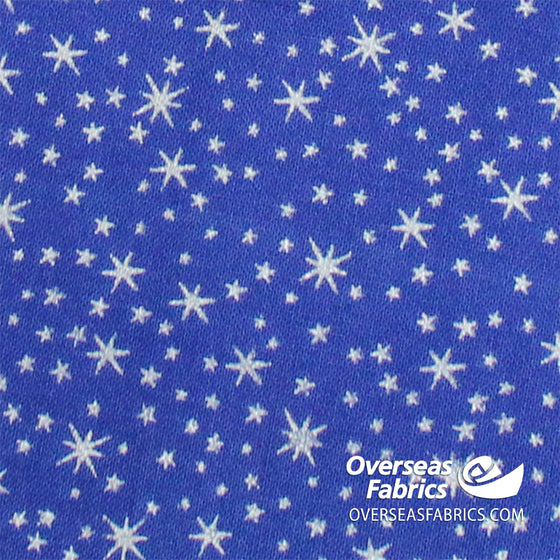 QT Fabrics - Holiday Metals, Stars, Royal Blue