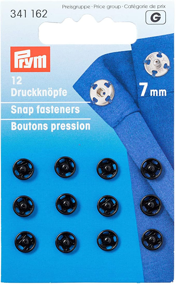 Prym - Snap Fasteners, Black, 7mm