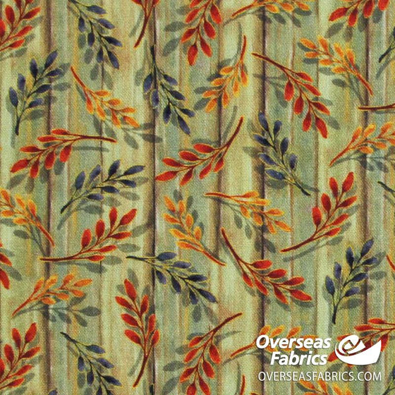 QT Fabrics - Harvest Elegance, Leaf Sprigs, Green