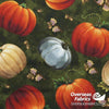 QT Fabrics - Harvest Elegance, Tossed Pumpkins, Green