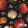 QT Fabrics - Harvest Elegance, Tossed Pumpkins, Black
