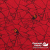 QT Fabrics - Steampunk Halloween, Spiderweb, Red