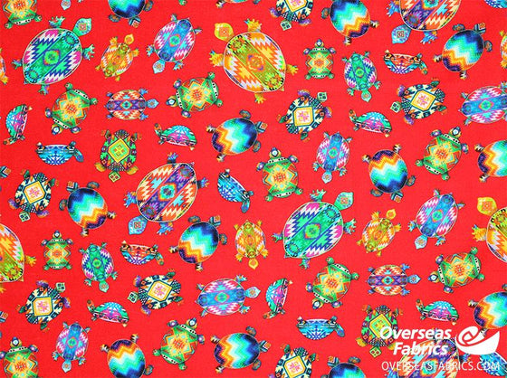QT Fabrics - This and That VI, Beaded Turtles, Red