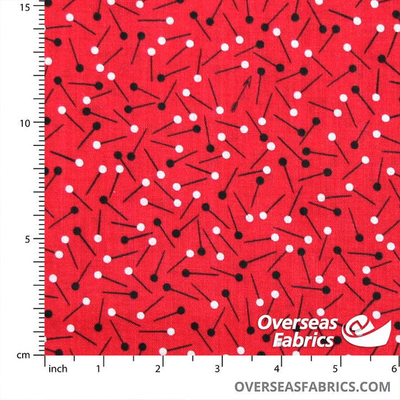 QT Fabrics - Sew What?, Tossed Pins, Red