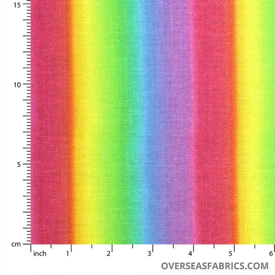 QT Fabrics - Rainbow Stripe, MultiPink