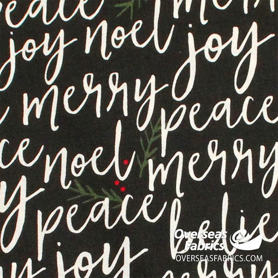 Riley Blake - Winterberry, Text, Black