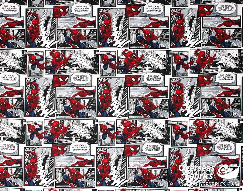 Springs Creative - Marvel, Spiderman Comic Panels, Grey – Overseas Fabrics