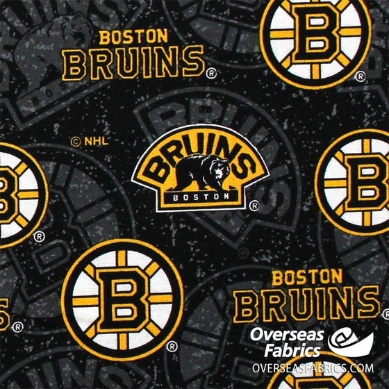 NHL Quilting Cotton - Boston Bruins, Black 1199
