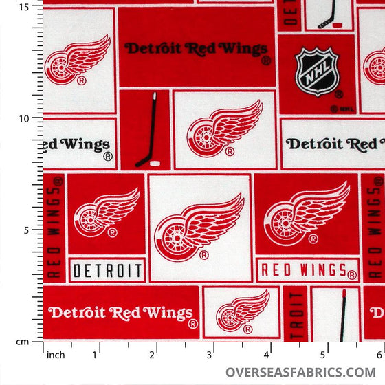 NHL Quilting Cotton - Detroit Red Wings, Red 840