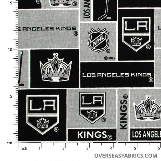 NHL Quilting Cotton - LA Kings, Grey
