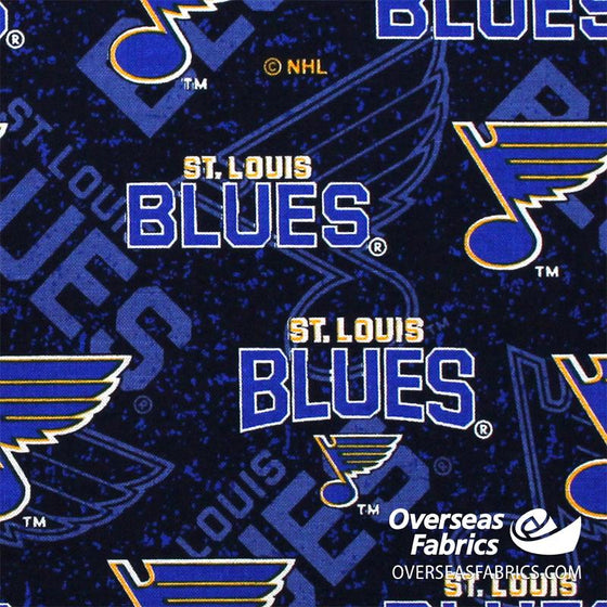 NHL Quilting Cotton - St Louis Blues, Blue 1199