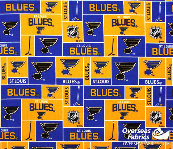 NHL Quilting Cotton - St Louis Blues, Yellow 840