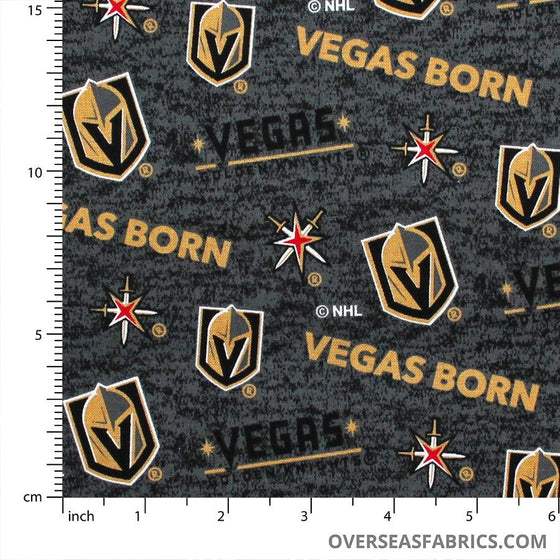 NHL Quilting Cotton - Vegas Golden Knights, Grey