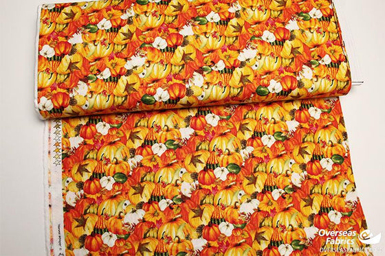 StudioE Fabrics - Harvest Whisper, Packed Pumpkins, Orange