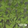 Burnout Velvet 60" - Flowers, Dark Green