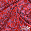 Burnout Velvet 60" - Half Flowers, Red