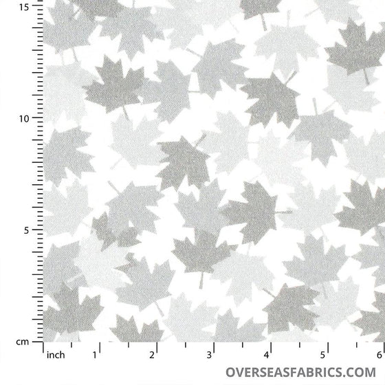 Windham Fabrics - Canadian Christmas, Maple Leaves, White